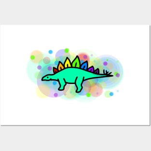 Rainbow Stegosaurus Posters and Art